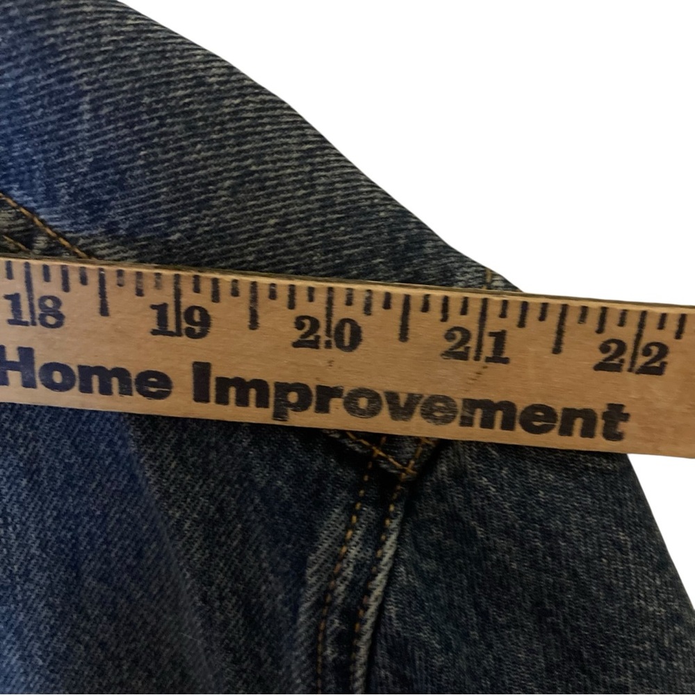 Levi's Blue Denim Jacket With Peace Patch - image 7